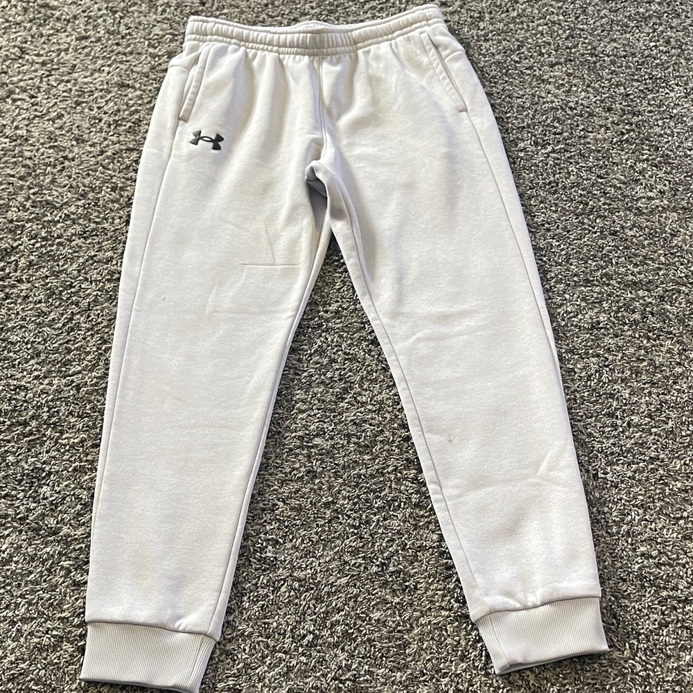 Under Armour Kids Light Gray Joggers (YXL)